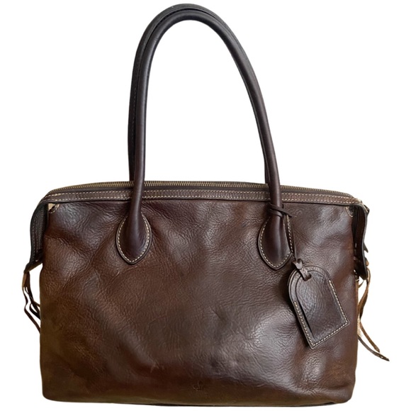 COPY - Dooney & Bourke Genuine Florentine Vacchetta dark brown leather satchel,… - Picture 4 of 12